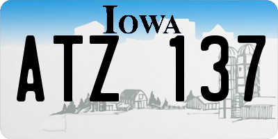 IA license plate ATZ137