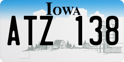 IA license plate ATZ138