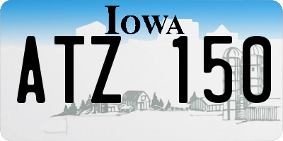 IA license plate ATZ150