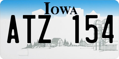 IA license plate ATZ154