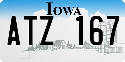 IA license plate ATZ167