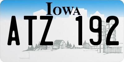 IA license plate ATZ192