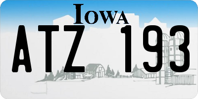 IA license plate ATZ193