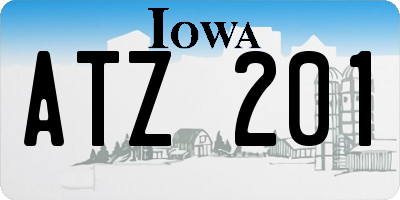 IA license plate ATZ201