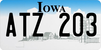 IA license plate ATZ203