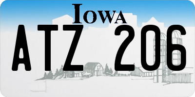 IA license plate ATZ206