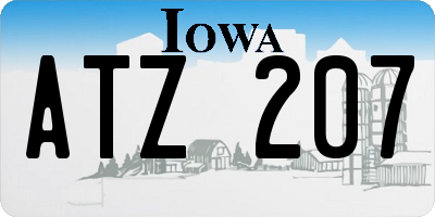IA license plate ATZ207