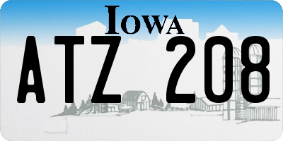 IA license plate ATZ208