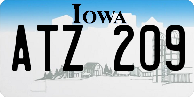IA license plate ATZ209