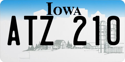 IA license plate ATZ210