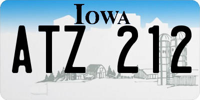 IA license plate ATZ212