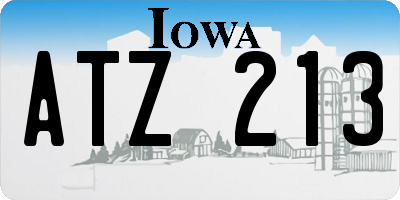 IA license plate ATZ213