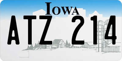 IA license plate ATZ214