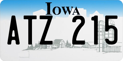 IA license plate ATZ215