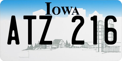 IA license plate ATZ216