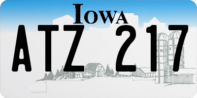 IA license plate ATZ217