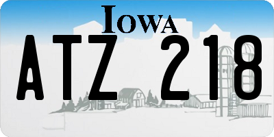 IA license plate ATZ218