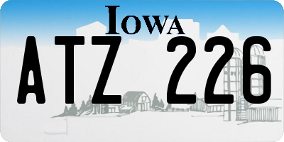IA license plate ATZ226