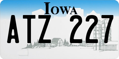 IA license plate ATZ227