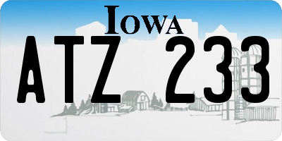 IA license plate ATZ233