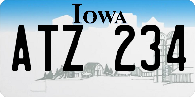 IA license plate ATZ234
