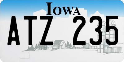 IA license plate ATZ235