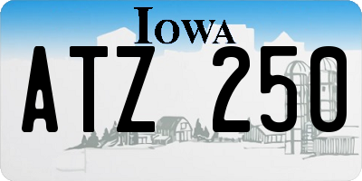 IA license plate ATZ250