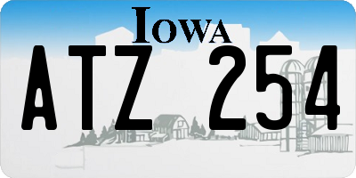 IA license plate ATZ254