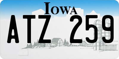IA license plate ATZ259