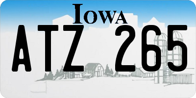 IA license plate ATZ265