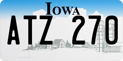 IA license plate ATZ270