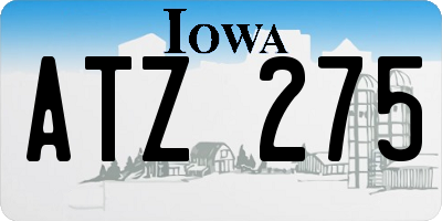 IA license plate ATZ275