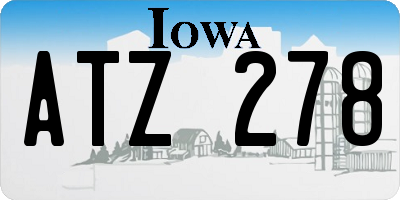 IA license plate ATZ278