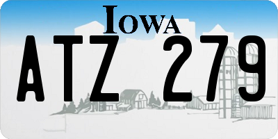 IA license plate ATZ279