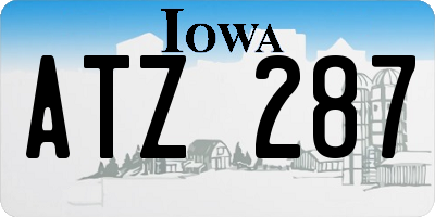 IA license plate ATZ287