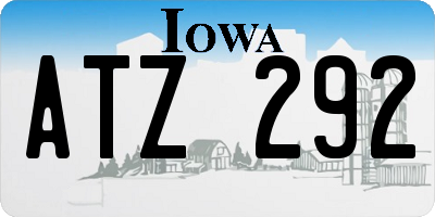 IA license plate ATZ292