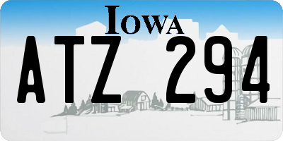 IA license plate ATZ294