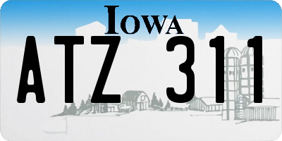 IA license plate ATZ311