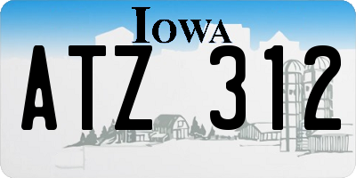 IA license plate ATZ312