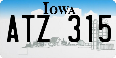 IA license plate ATZ315