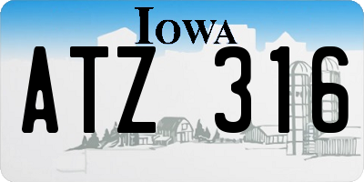 IA license plate ATZ316