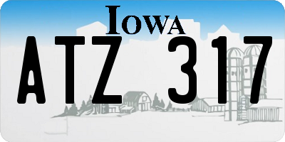 IA license plate ATZ317