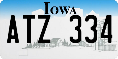 IA license plate ATZ334