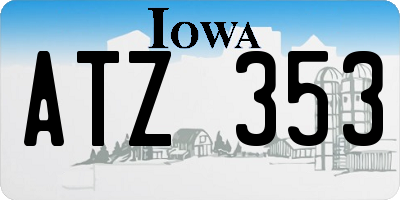 IA license plate ATZ353