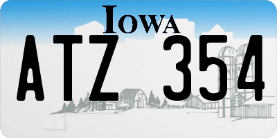 IA license plate ATZ354