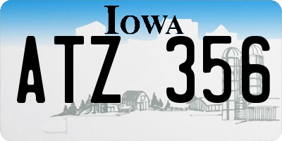 IA license plate ATZ356