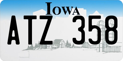 IA license plate ATZ358