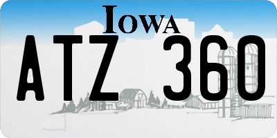 IA license plate ATZ360