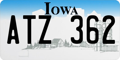IA license plate ATZ362