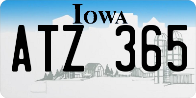 IA license plate ATZ365